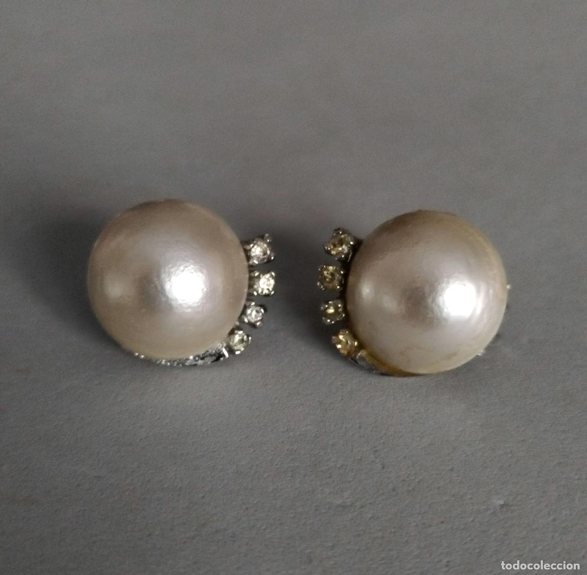 Joyeria: Antiguos pendientes de plata rodiada con perlas y circonitas. - Foto 6