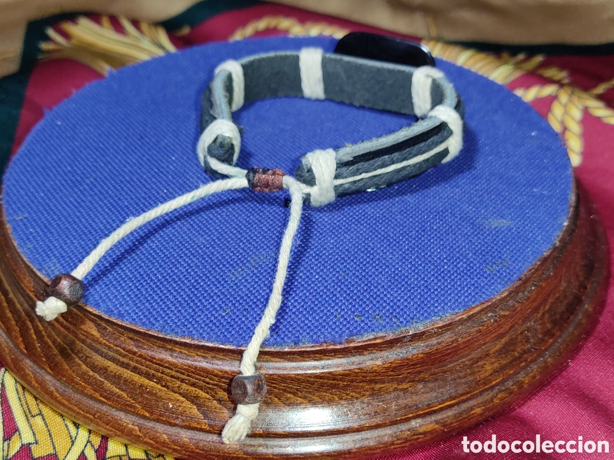 Joyeria: Pulsera surfera de cuero con logo. - Foto 4
