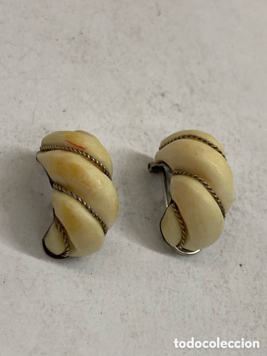 Jewelry: Pendientes de plata y hueso P478