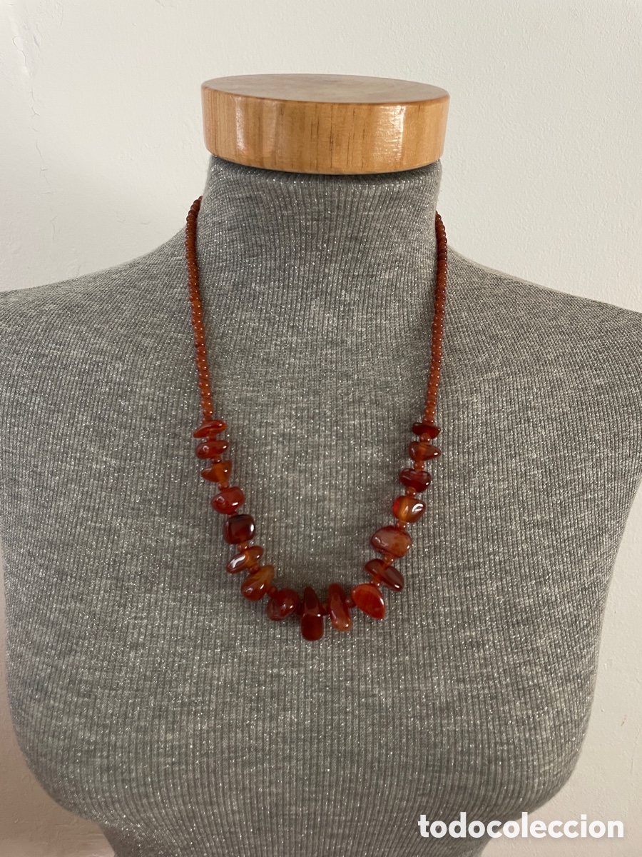 Joyeria: Collar de cornalina con cierre de plata