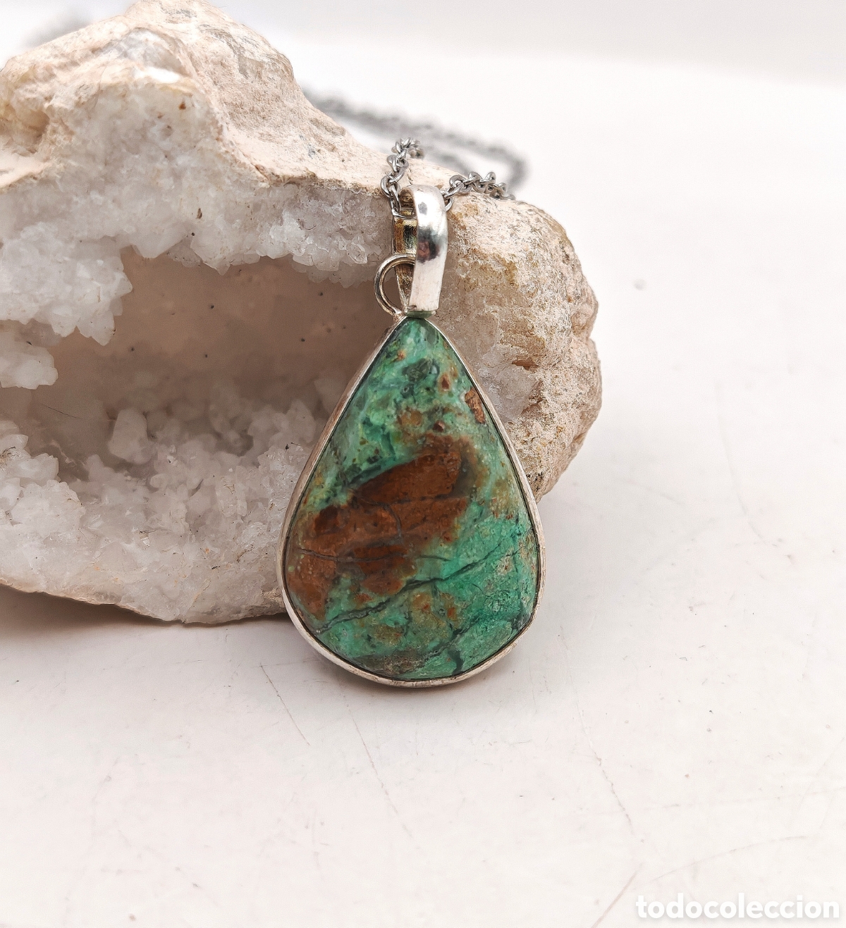 Joyeria: Colgante de Crisocola en Plata de Ley