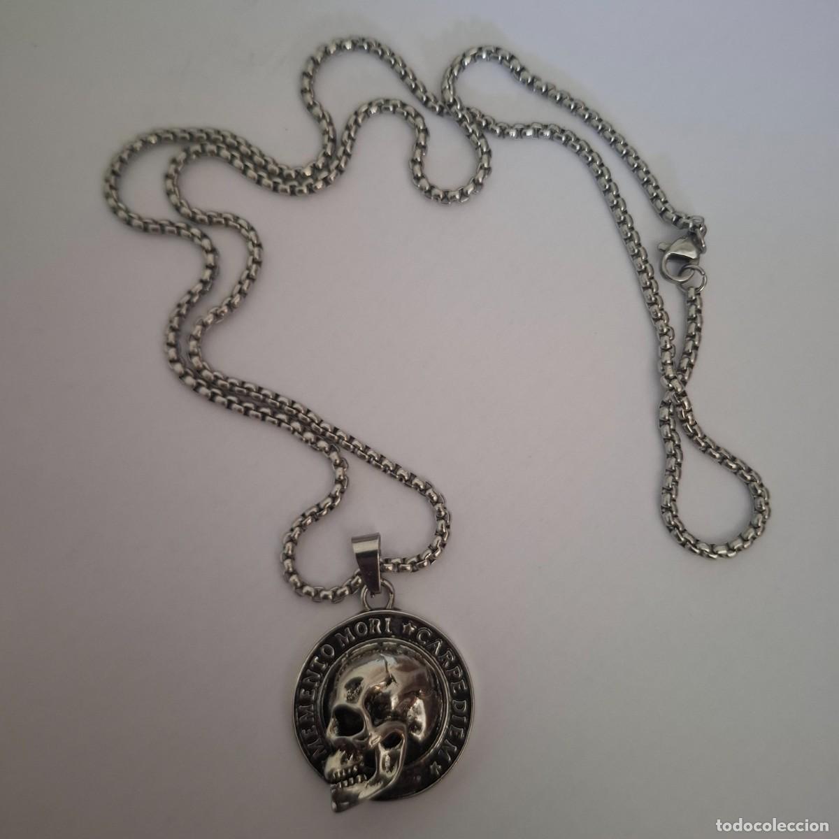 Joyeria: Colgante de calavera MEMENTO MORI ( cadena 60 ctm)