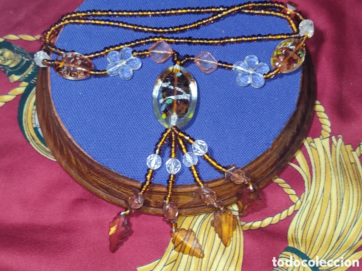 Schmuck: Bonito collar largo de cristal de Murano.Vintage.