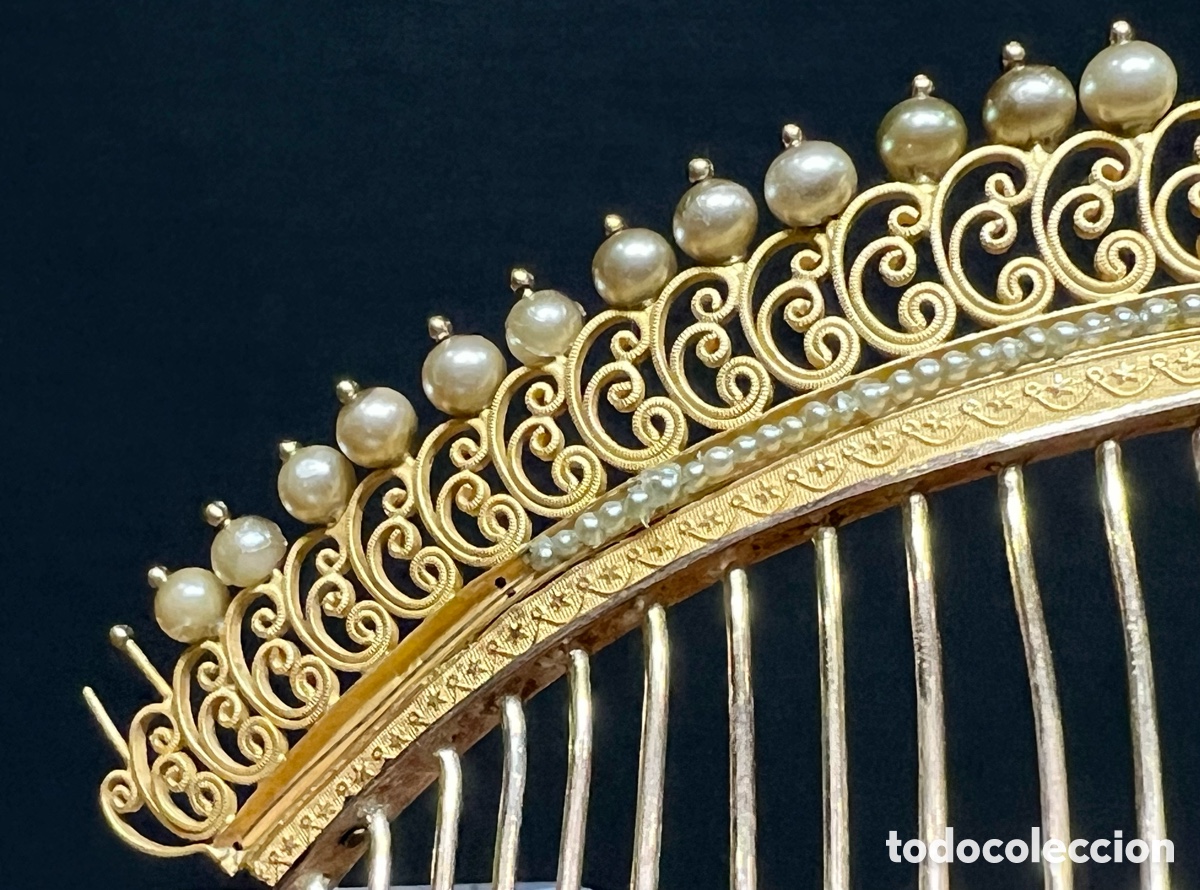 Joyeria: Peina francesa con perlas. Paris, S.XIX - Foto 3