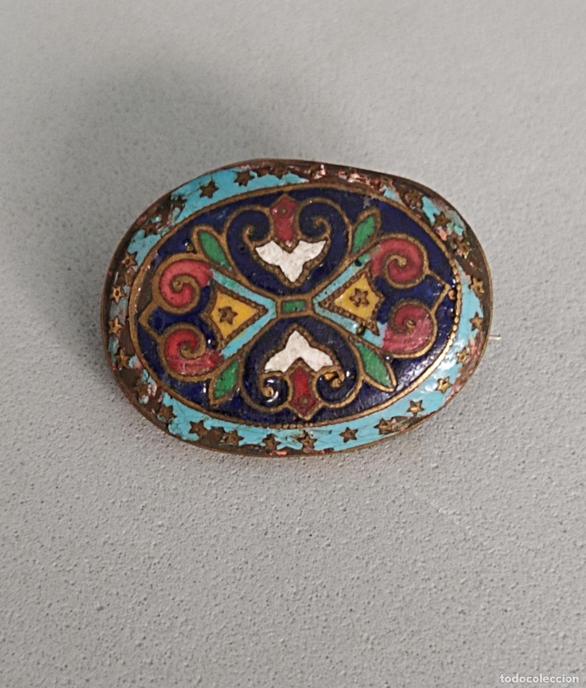 Joyeria: Muy antiguo broche cloisonn&eacute; Francia a&ntilde;os 30