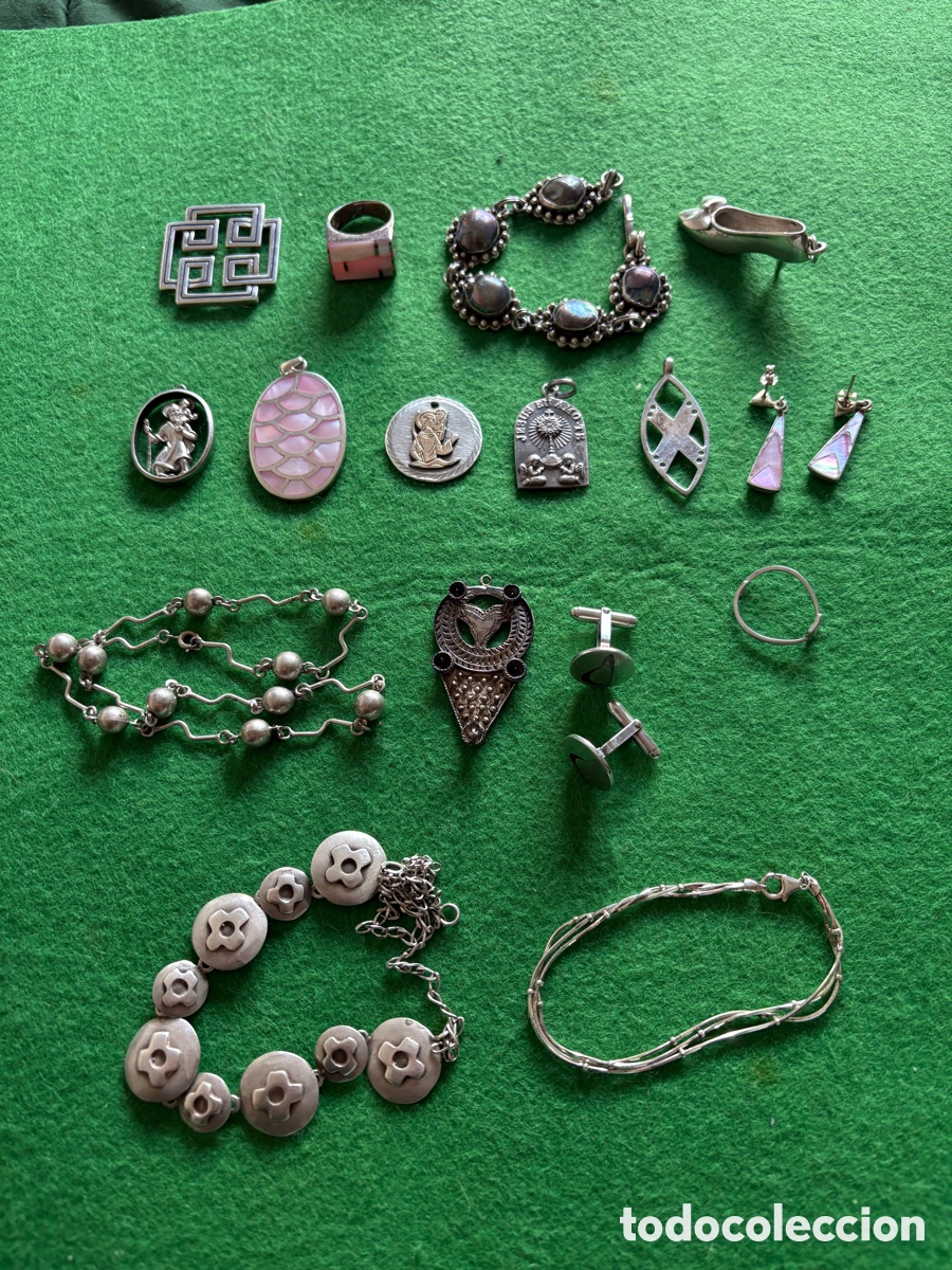 Joyeria: Lote 186 gramos de platade ley 925 y medalla con vistas en oro en joyer&iacute;a (A15)