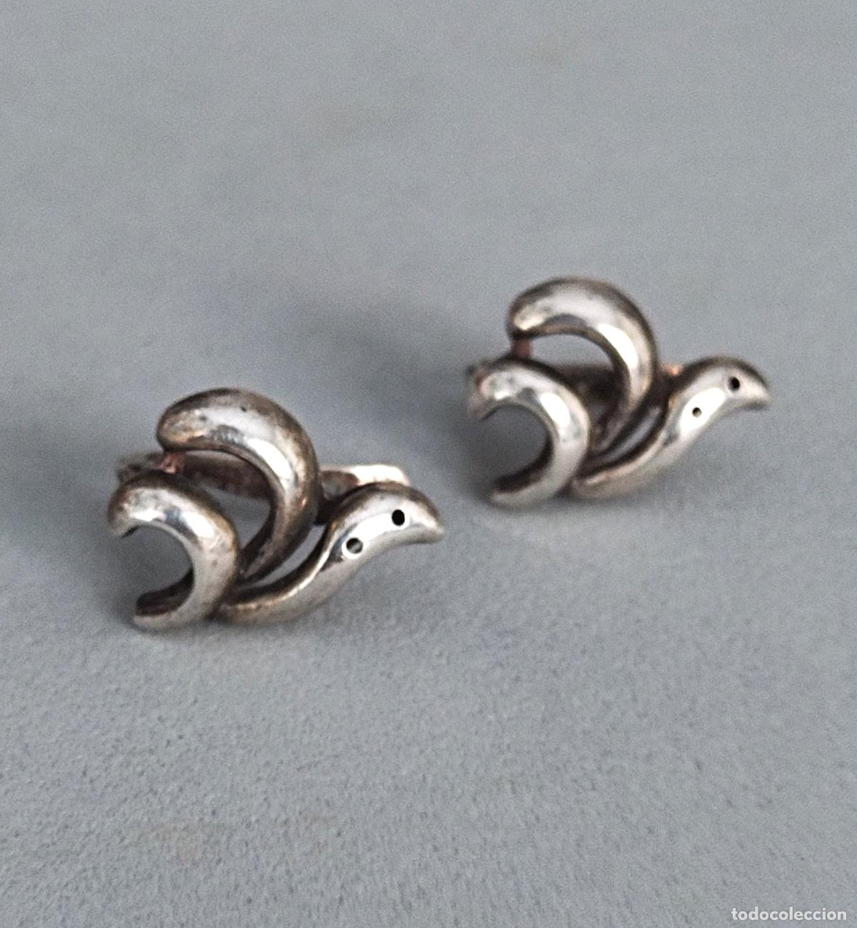Joyeria: Pendientes de plata de ley, cierre de pala catal&aacute;n.