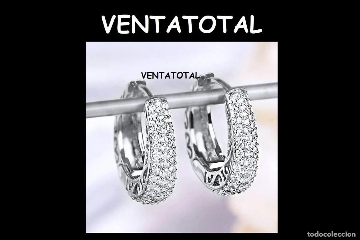 Joyeria: PENDIENTES ARO CUAJADO DE BRILLANTES ES DE ORO BLANCO DE 18 KILATES LAMINADO MIDE2,3 X 2 CM PESAN 7G
