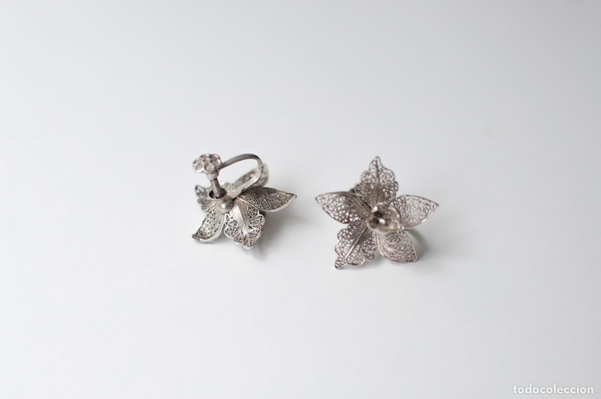 Joyeria: Collar y pendientes de plata filigrana flores - Foto 4