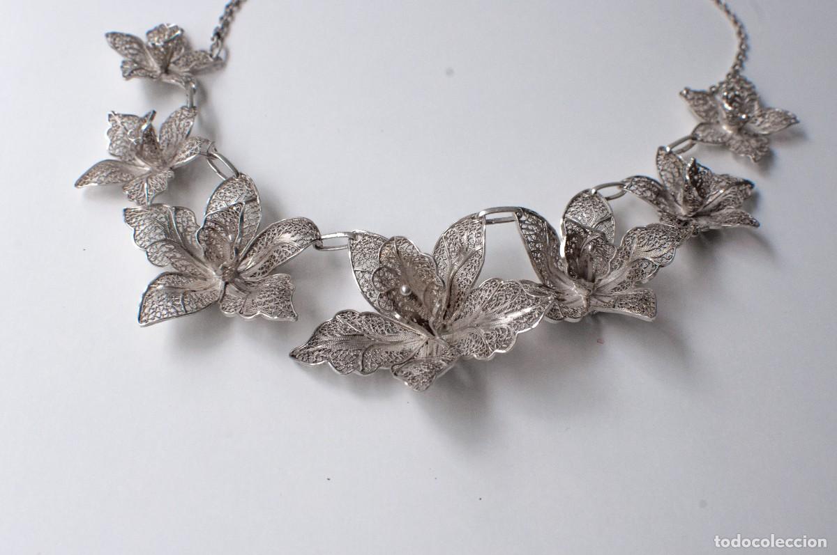 Joyeria: Collar y pendientes de plata filigrana flores - Foto 2