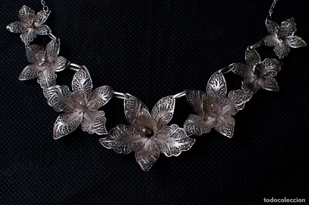 Joyeria: Collar y pendientes de plata filigrana flores - Foto 6