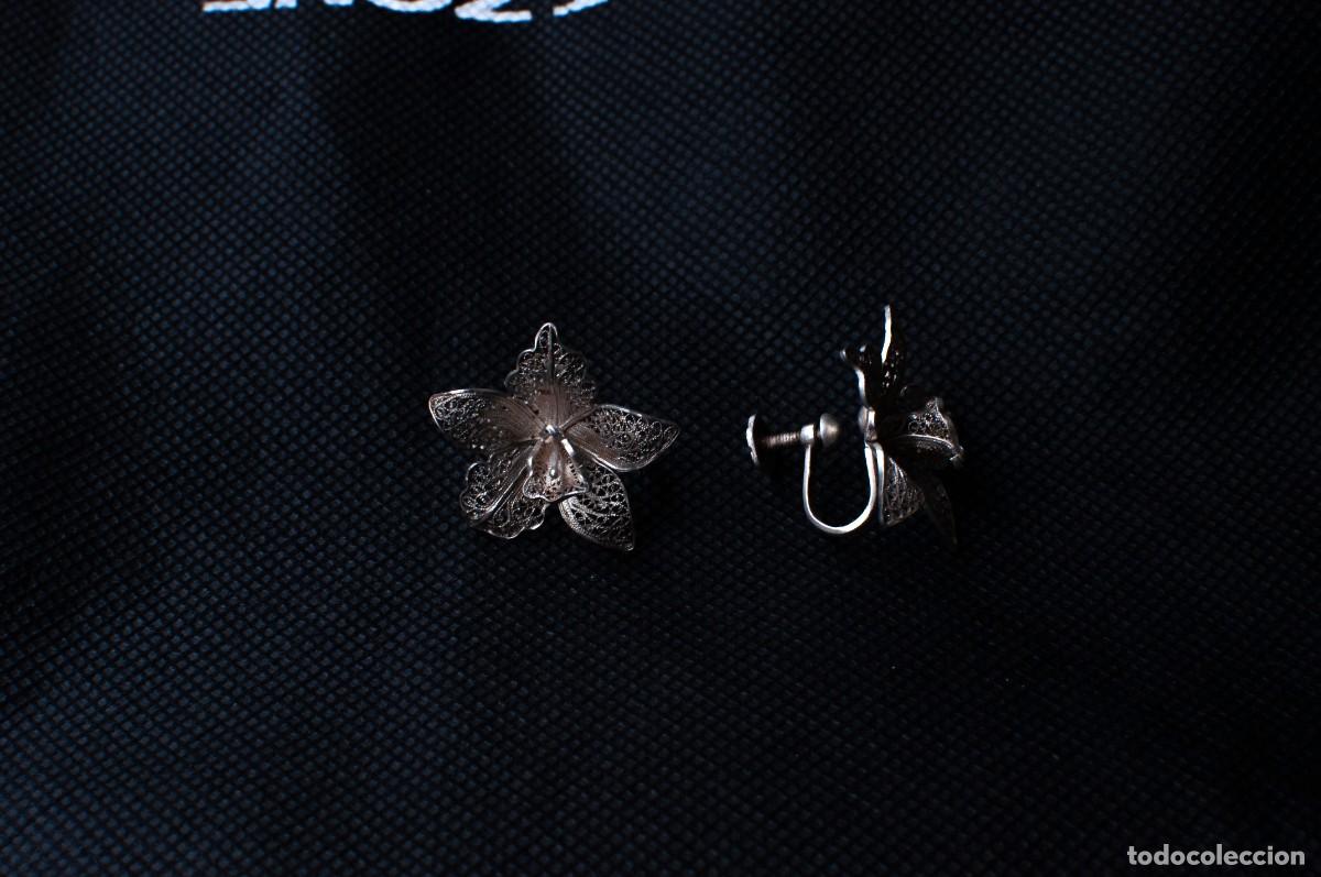 Joyeria: Collar y pendientes de plata filigrana flores - Foto 8