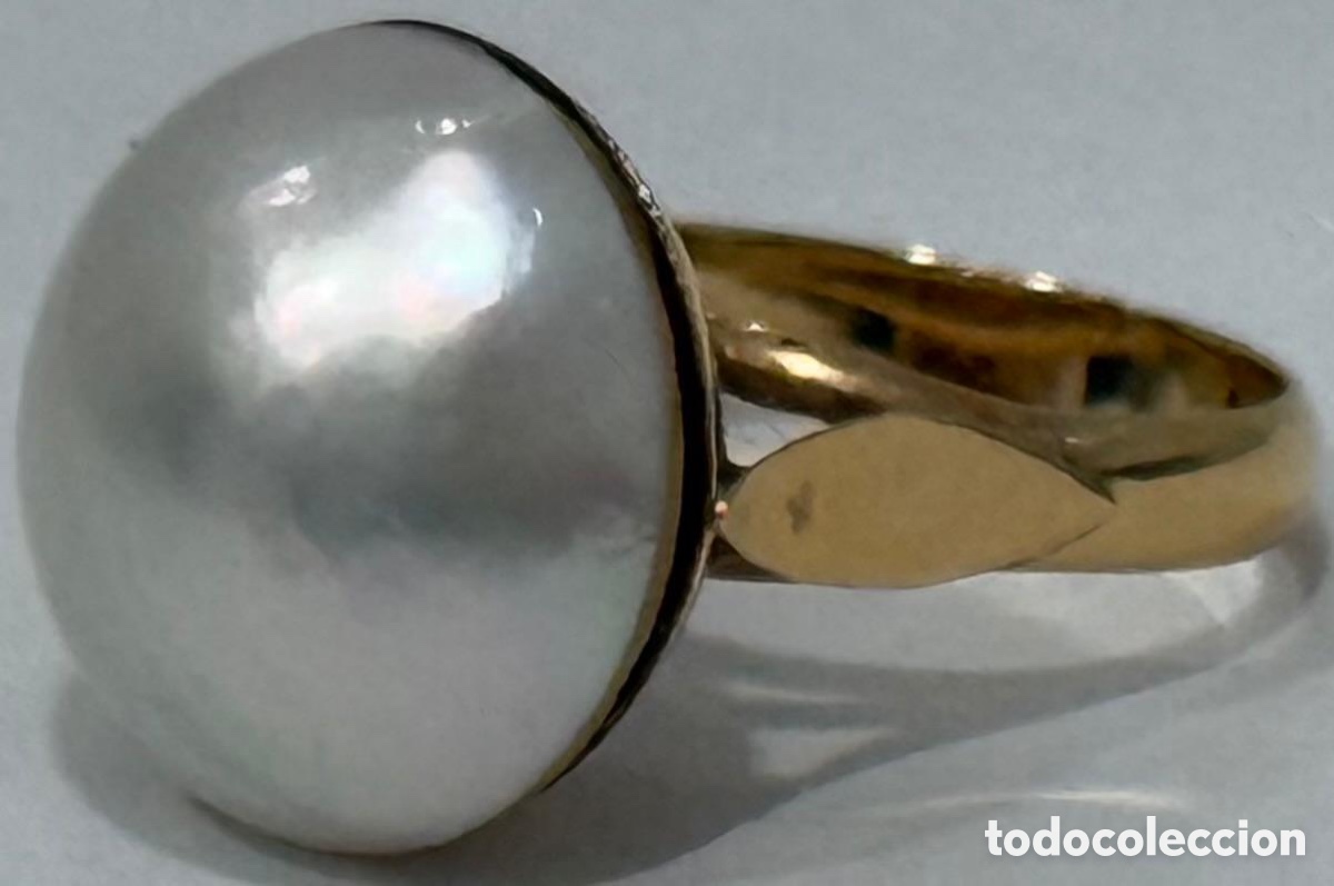 Joyeria: ANTIGUO ANILLO ORO AMARILLO 18K Y PERLA MABE