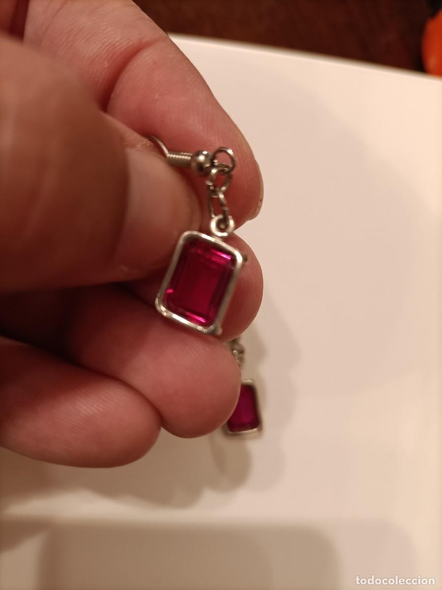 Joyeria: Pendientes plata y piedra roja - Foto 2