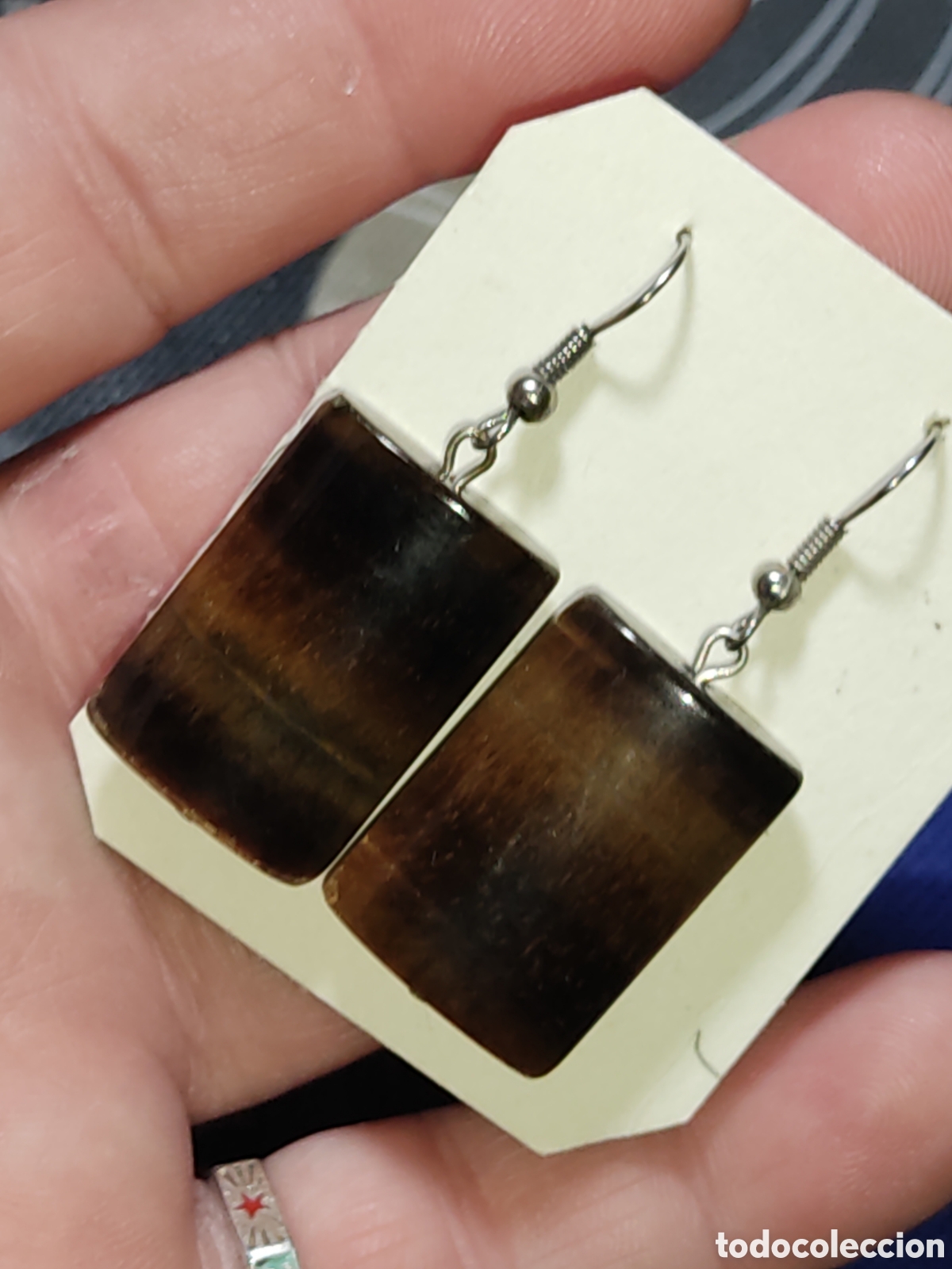 Joyeria: Bonitos pendientes de piezas de ojo de tigre & Pedrer&iacute;a.Vintage.