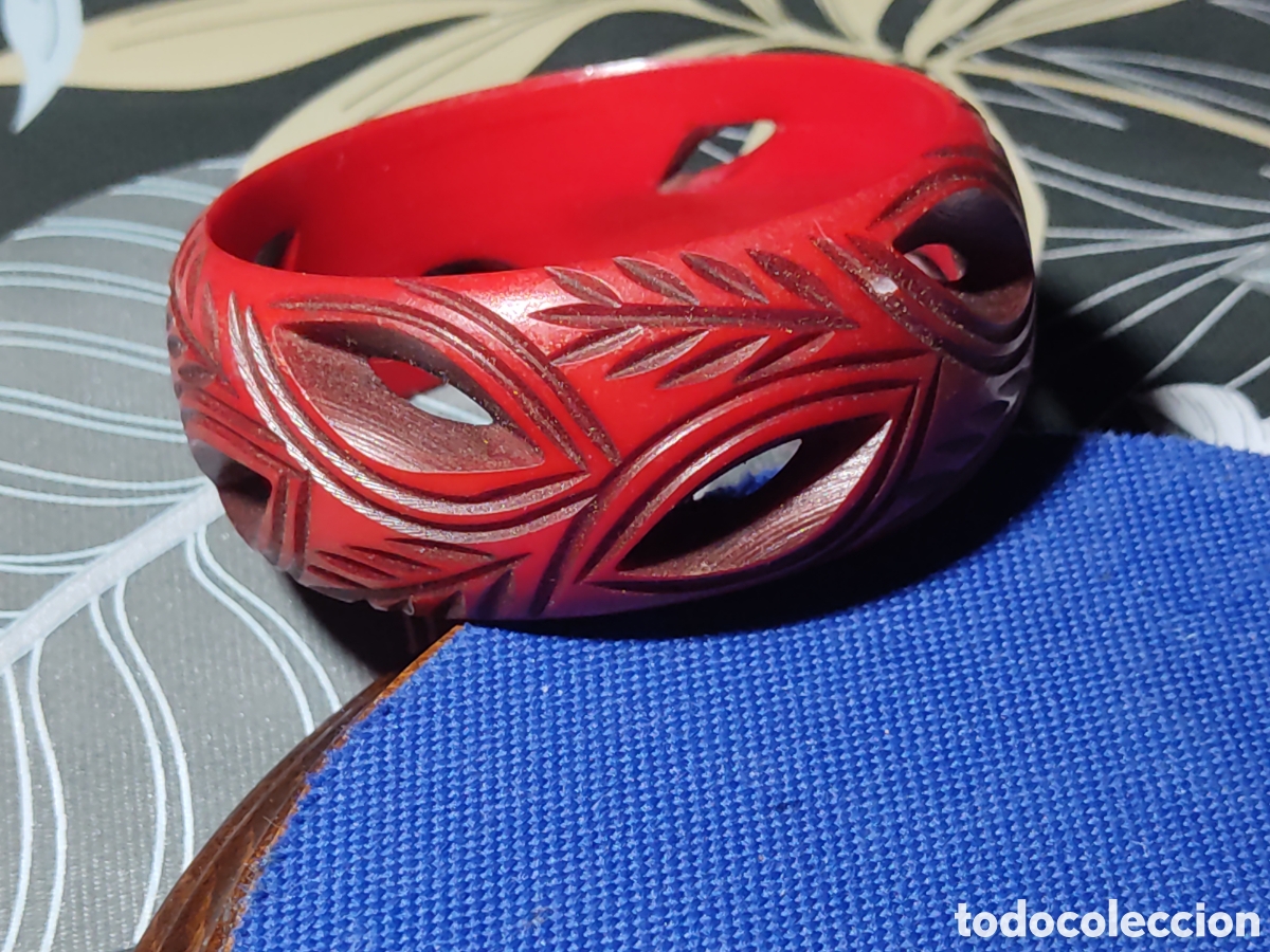 Joyeria: Pulsera & brazalete de baquelita o cinabrio rojo