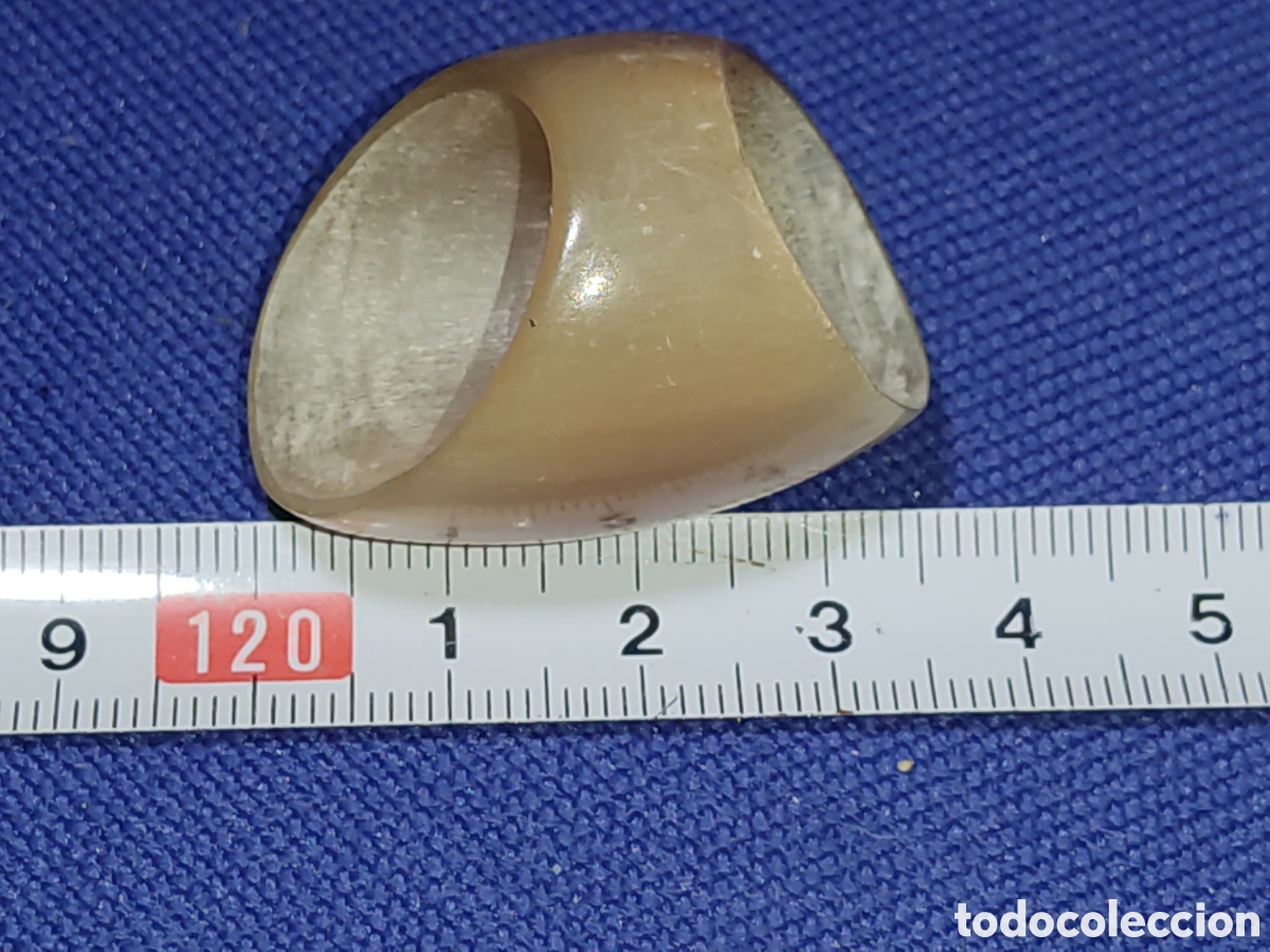 Joyeria: Antiguo anillo de cuerno o asta de toro. - Foto 4
