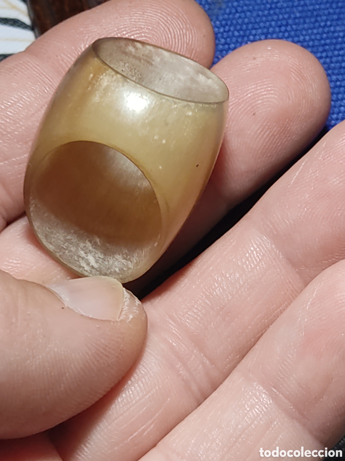 Joyeria: Antiguo anillo de cuerno o asta de toro. - Foto 9