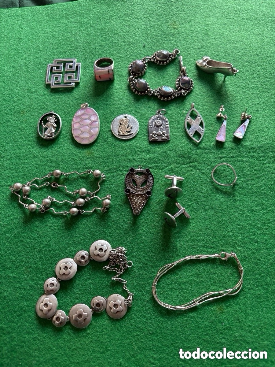 Joyeria: Lote 186 gramos de plata de ley 925 y medalla con vistas en oro en joyer&iacute;a (A15)