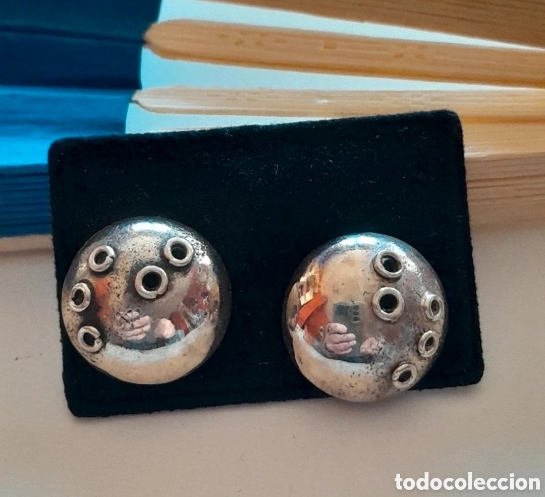 Joyeria: PENDIENTES DE PLATA VINTAGE. PRESION - Foto 2