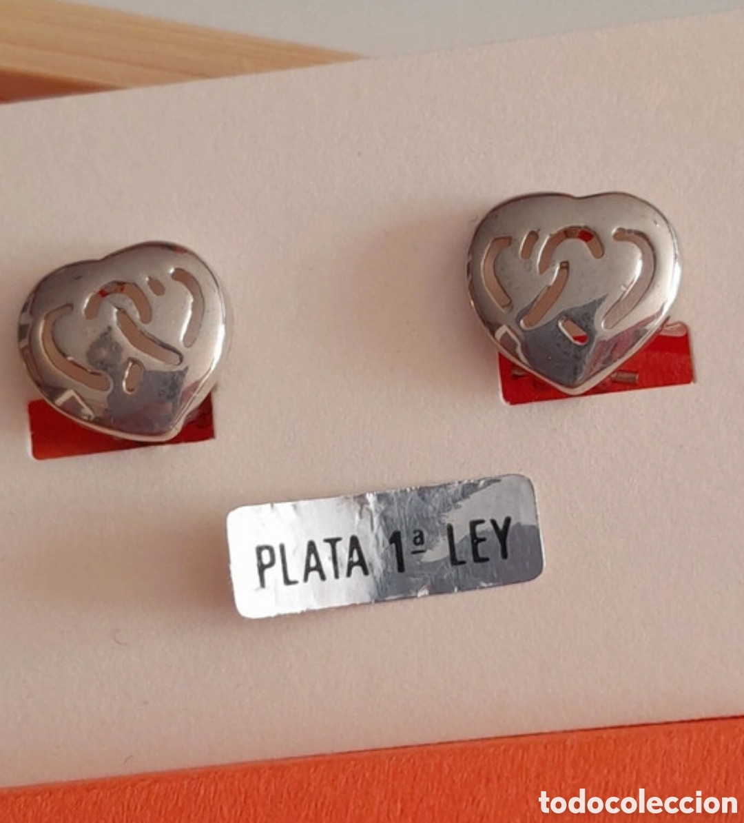 Joyeria: Pendientes de plata. Corazones. Cierre omega - Foto 1