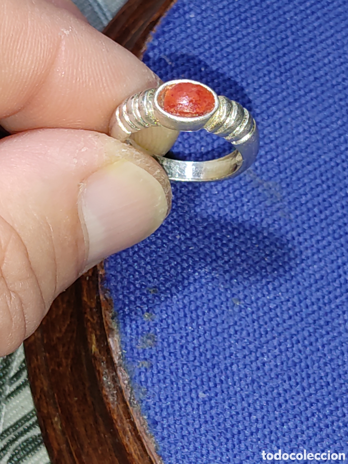 Joyeria: Anillo de plata 925 y piedra coral. - Foto 5