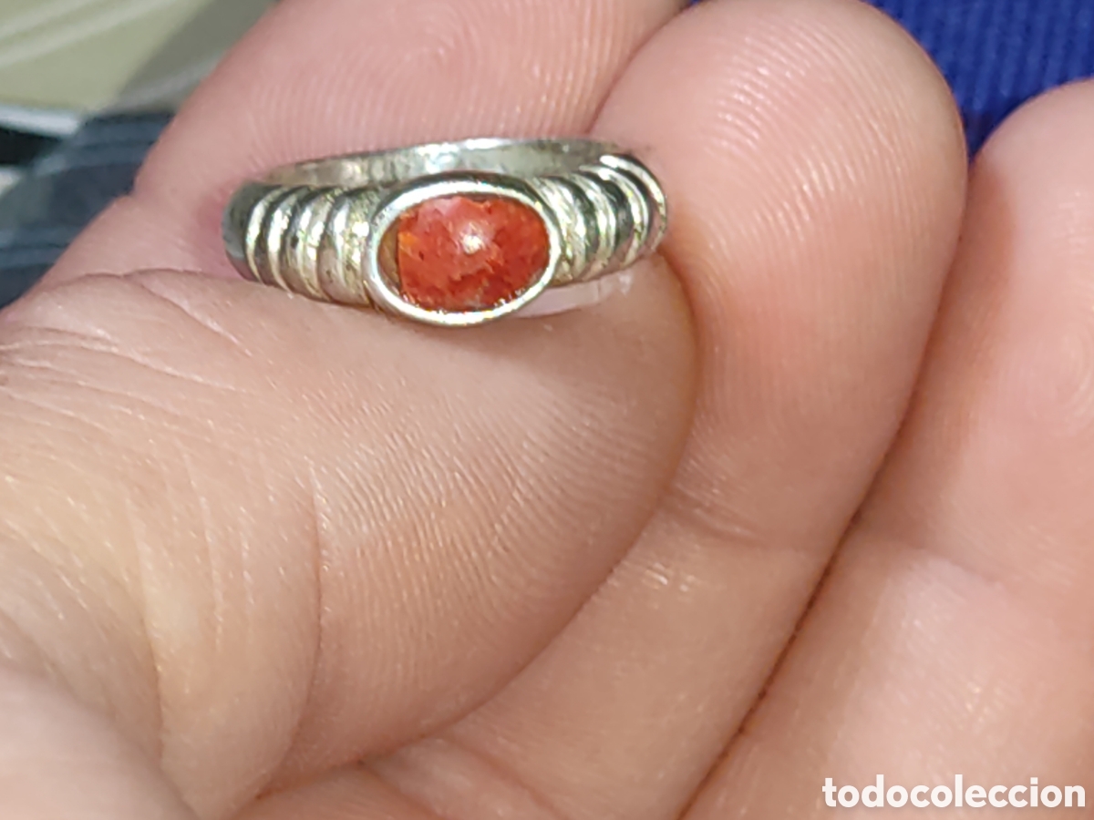 Joyeria: Anillo de plata 925 y piedra coral. - Foto 6