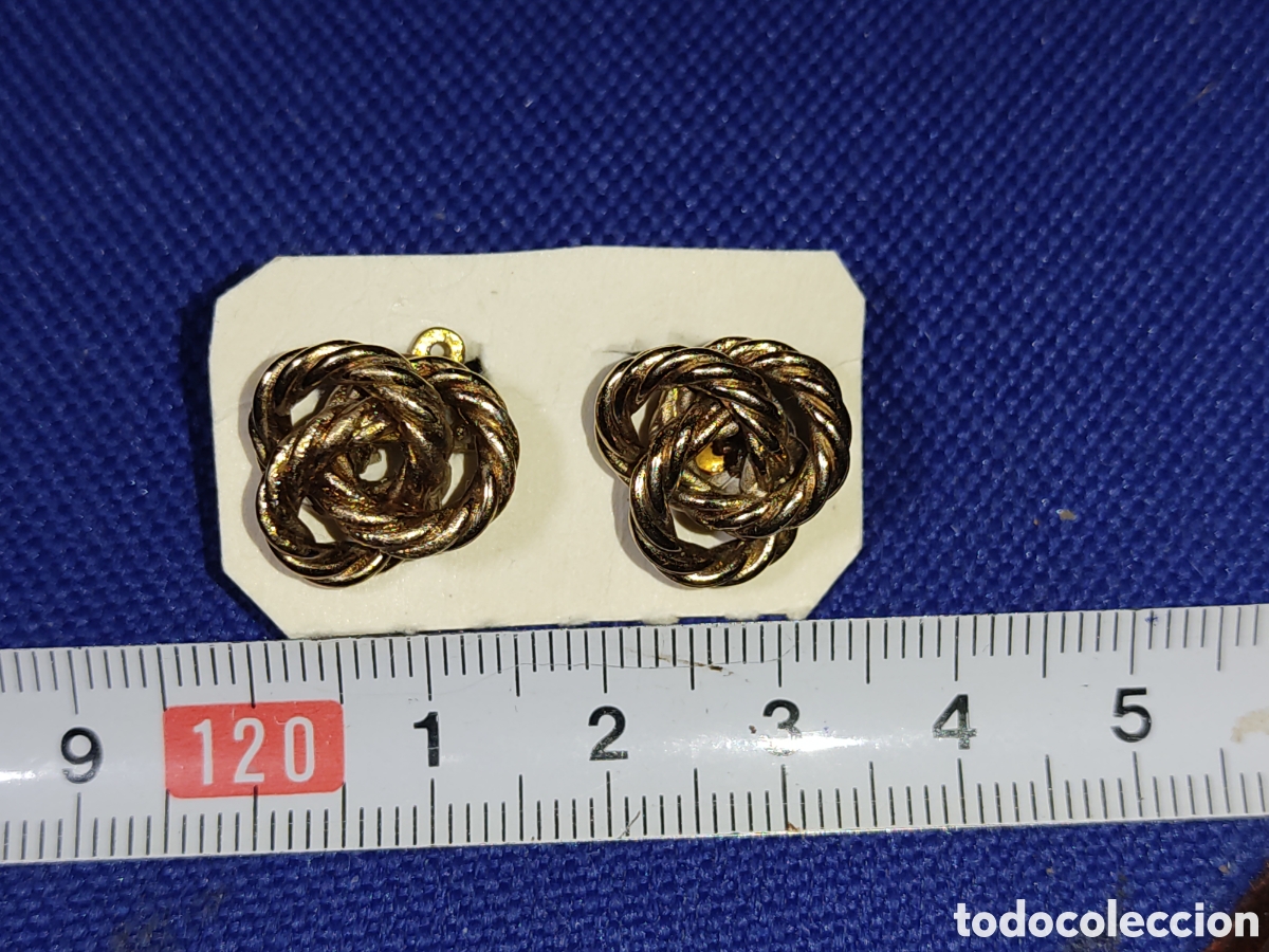 Joyeria: Pendientes Art Deco de bronce o lat&oacute;n. - Foto 2
