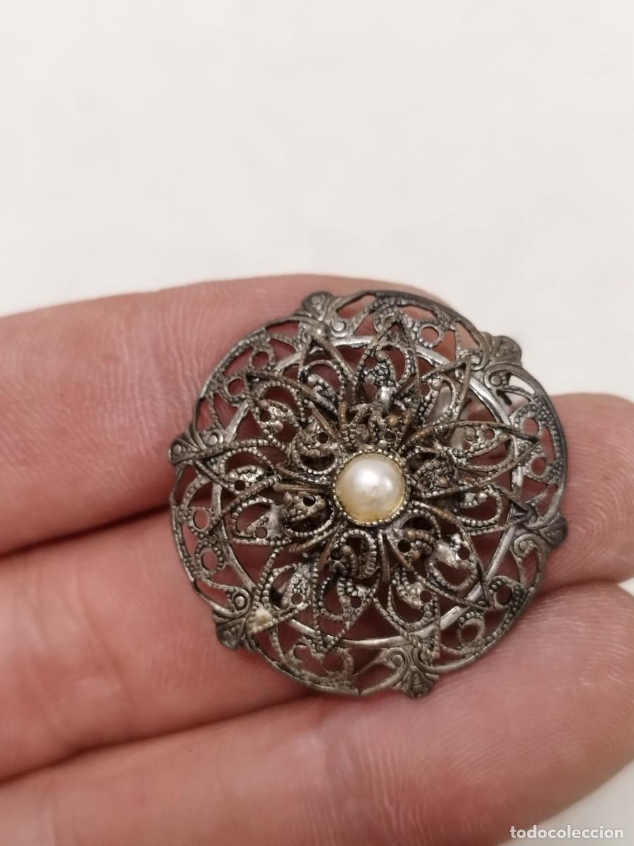 Joyeria: Antiguo broche de filigrana con perla a identificar. De principios siglo XX.