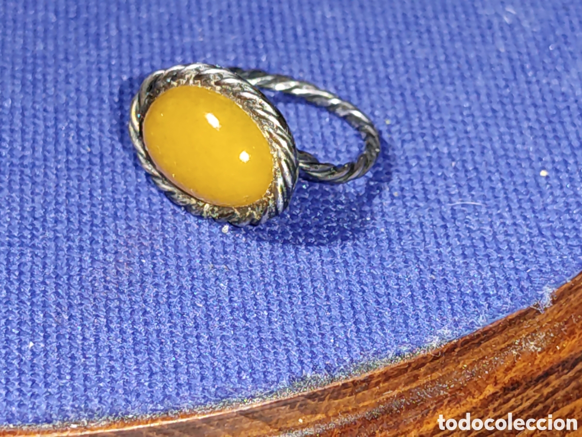 Joyeria: Anillo antiguo de plata 925 y pueda Jade.Vintage.