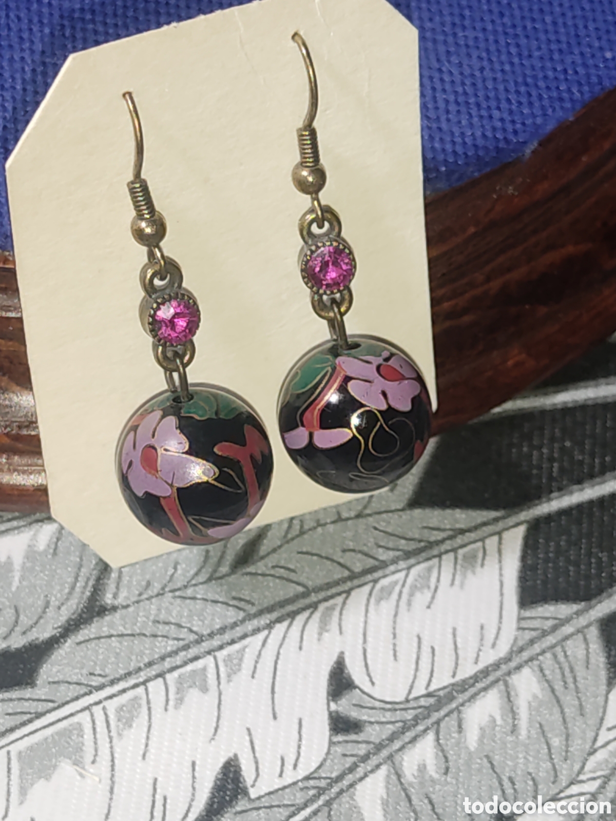 Joyeria: Pendientes rusos pintados a mano.