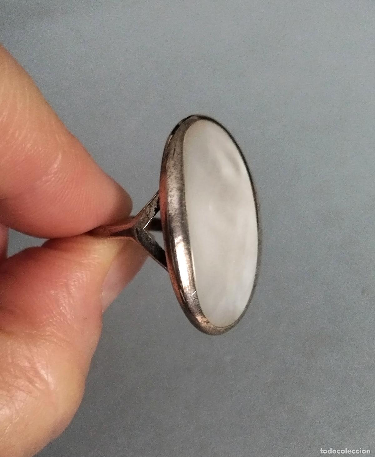 Joyeria: Anillo de plata de ley contrastada con piedra, n&aacute;car. - Foto 6