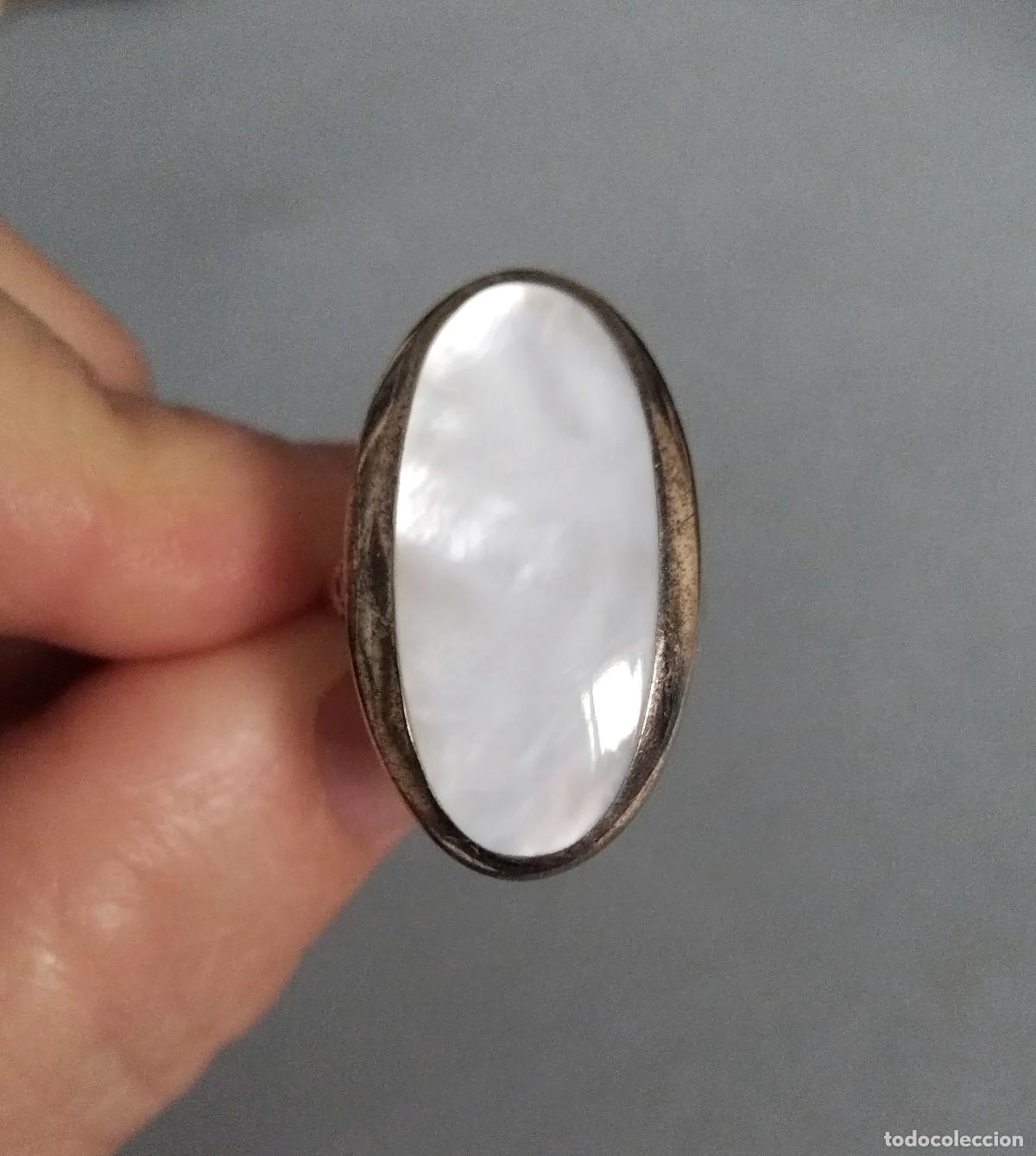 Joyeria: Anillo de plata de ley contrastada con piedra, n&aacute;car. - Foto 7