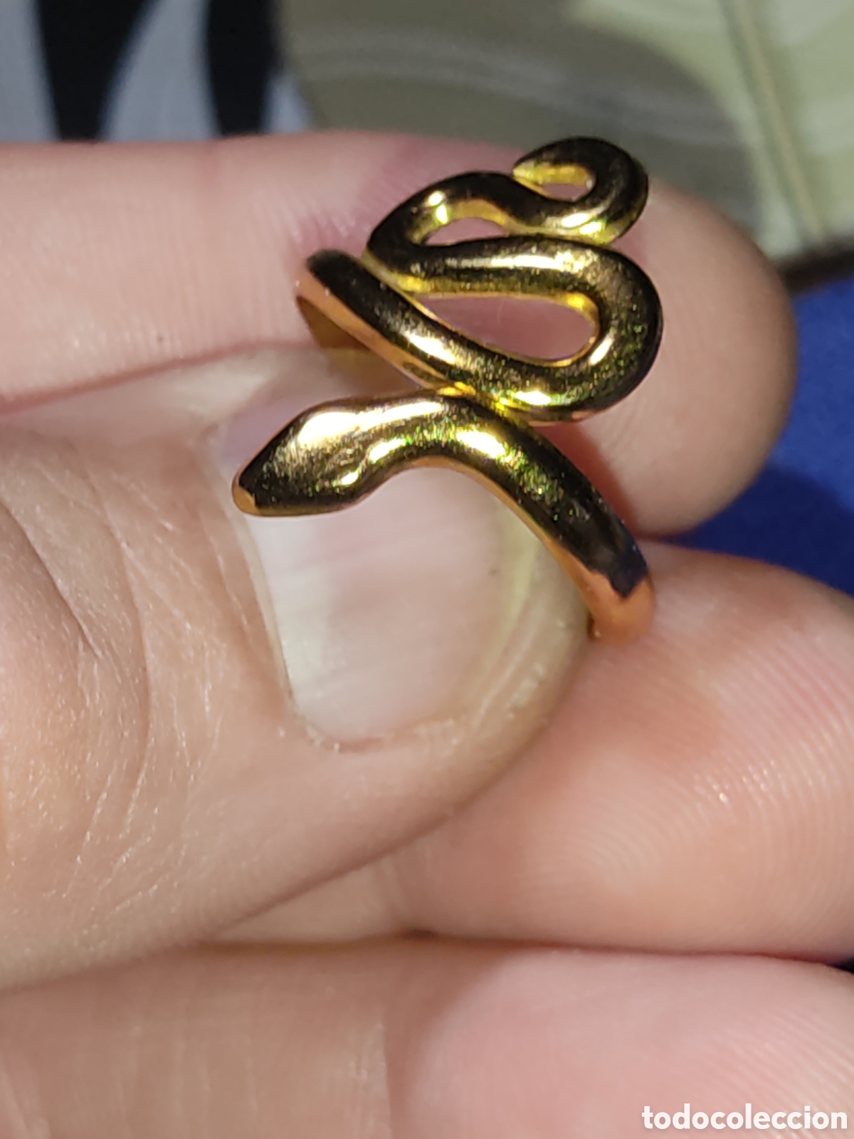 Joyeria: anillo serpiente dorada.Vintage. - Foto 5