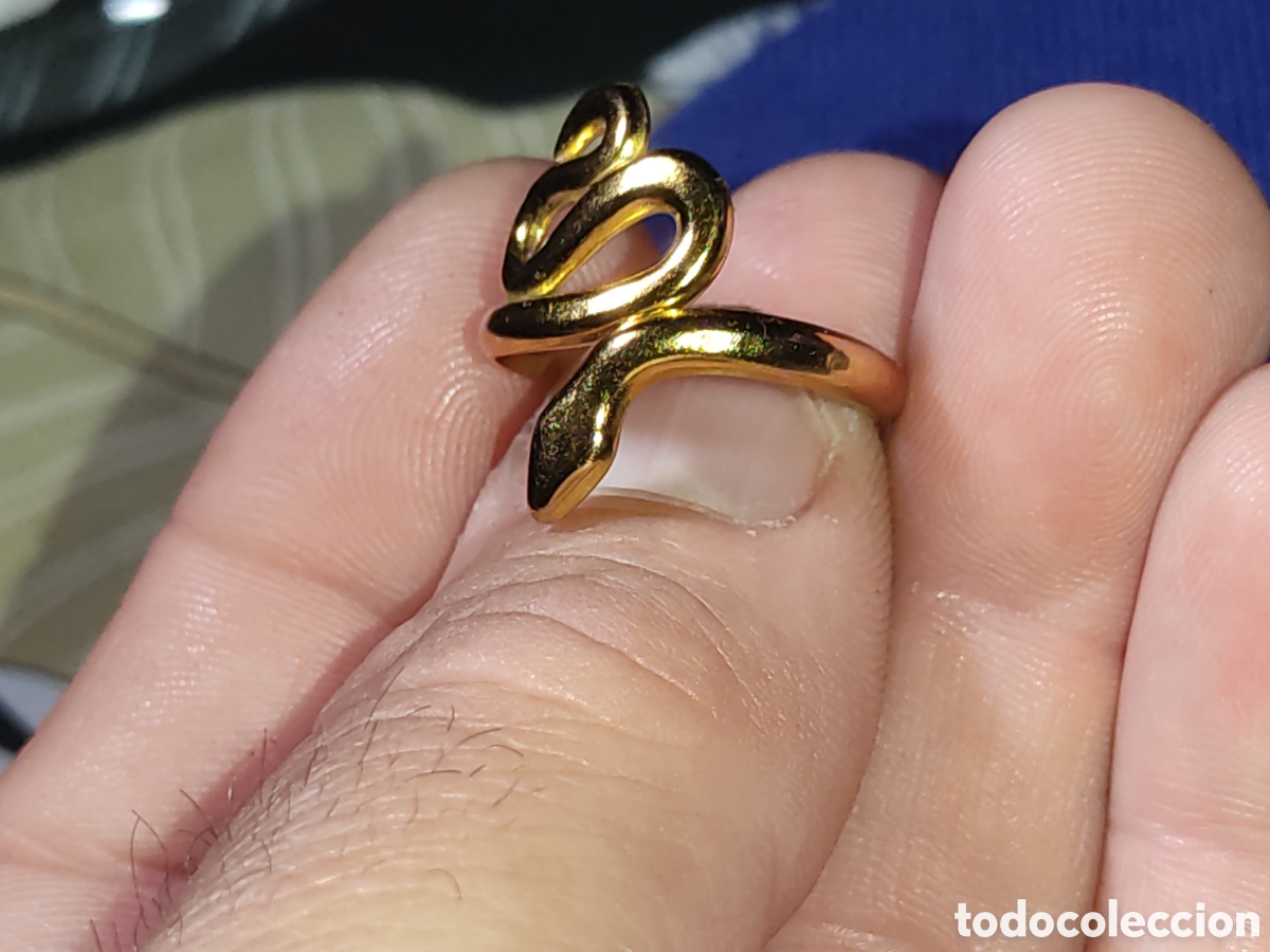 Joyeria: anillo serpiente dorada.Vintage. - Foto 8