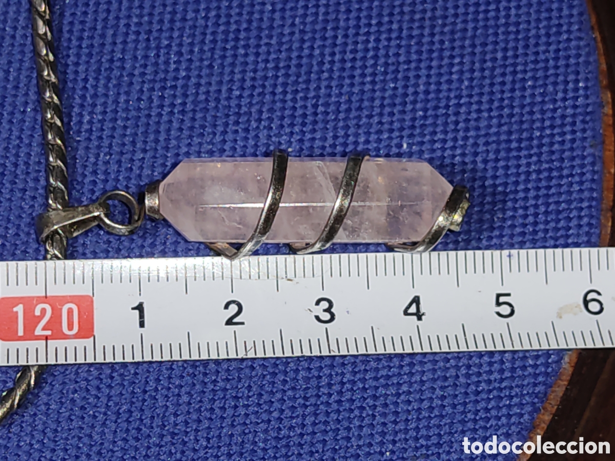 Joyeria: Colgante de cuarzo rosa con cordoncito - Foto 3