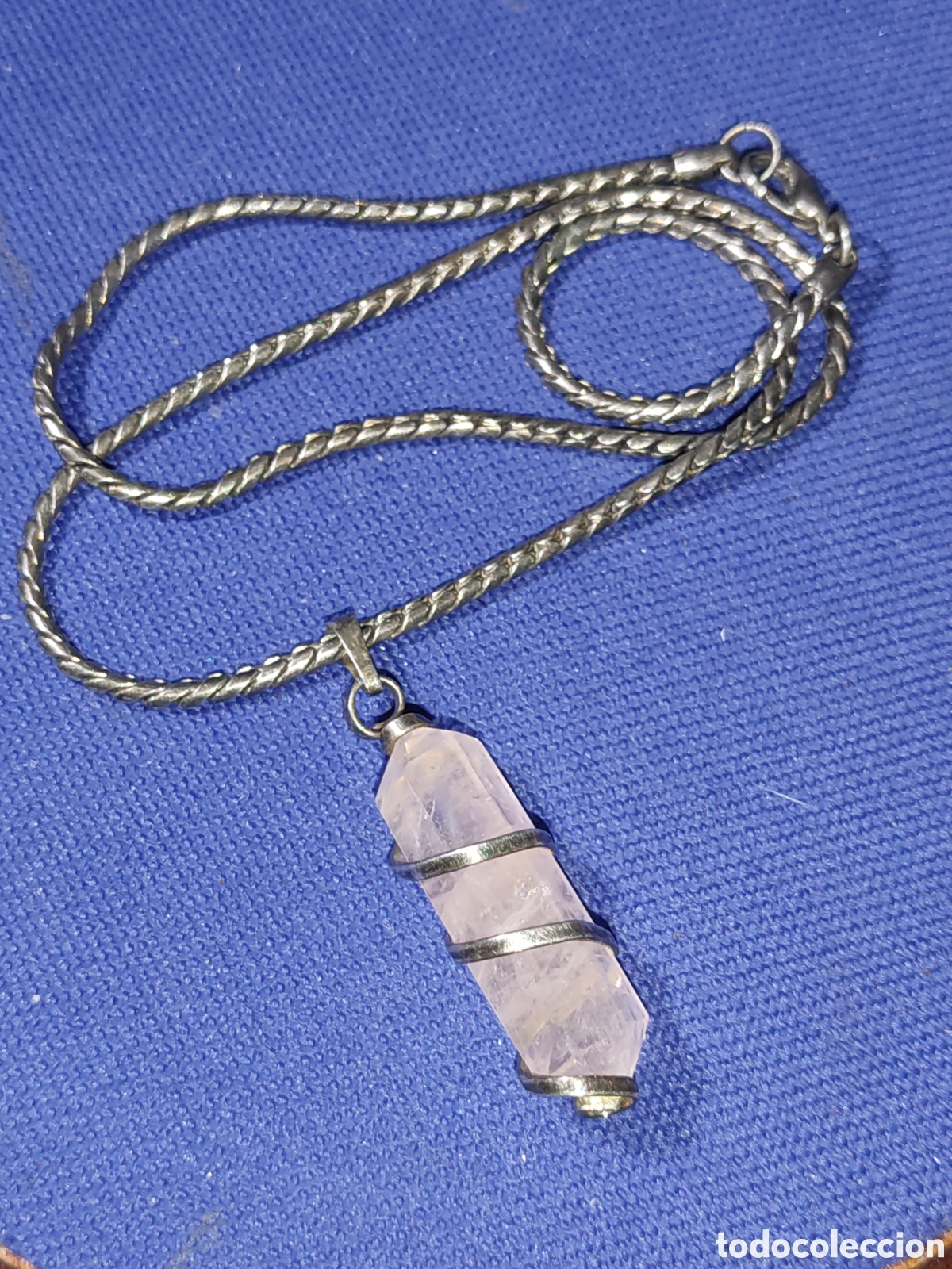Joyeria: Colgante de cuarzo rosa con cordoncito - Foto 4