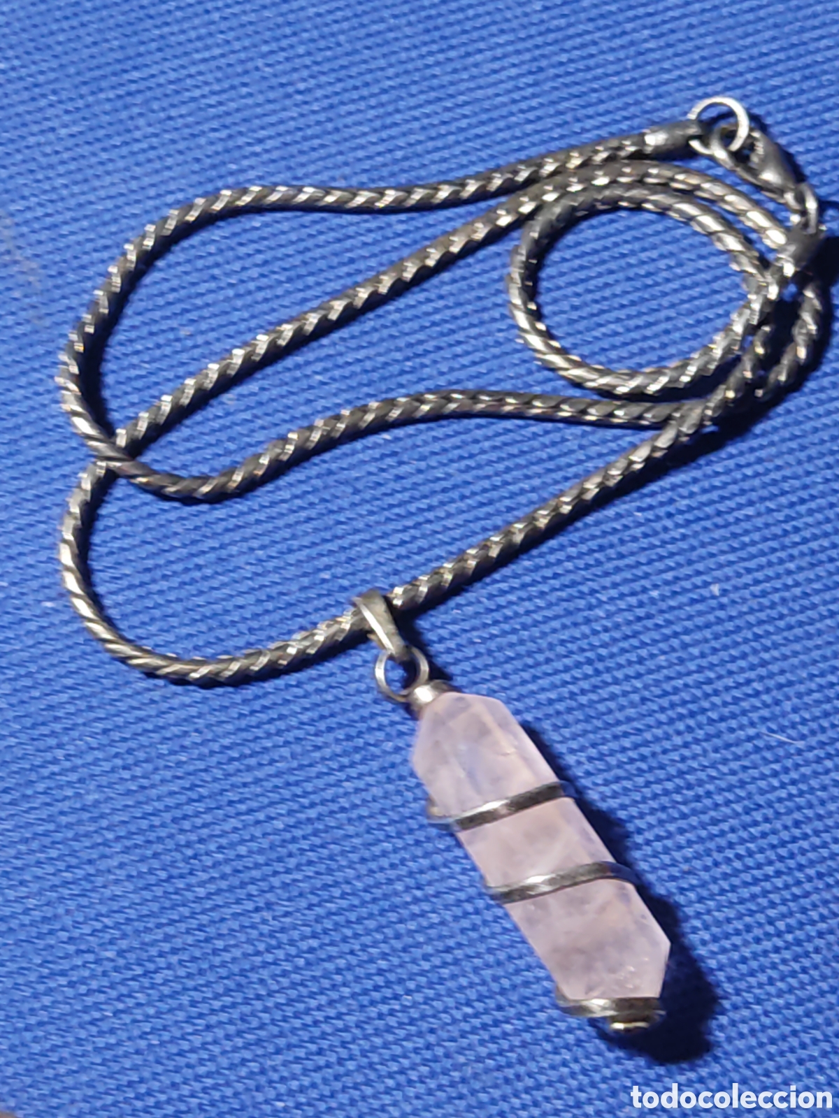 Joyeria: Colgante de cuarzo rosa con cordoncito - Foto 5