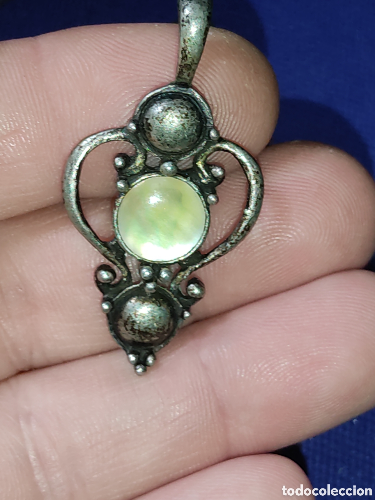 Joyeria: Antiguo colgante con nacar - Foto 6