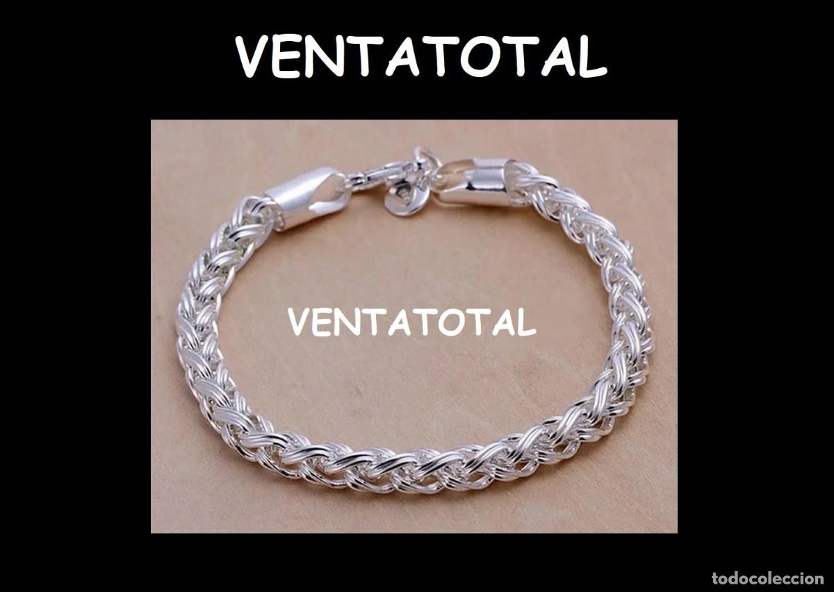 Joyeria: LUJOSA PULSERA RIZADA DE ORO BLANCO DE 18 KILATES LAMINADO DENTRO DESCRIPCION ETC