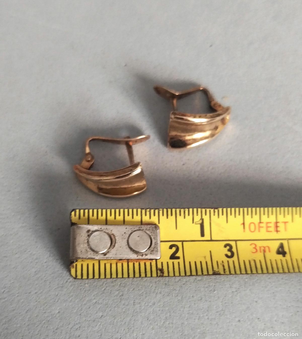 Joyeria: Pendientes de plata de ley con ba&ntilde;o de oro, cierre de pala catal&aacute;n. - Foto 3