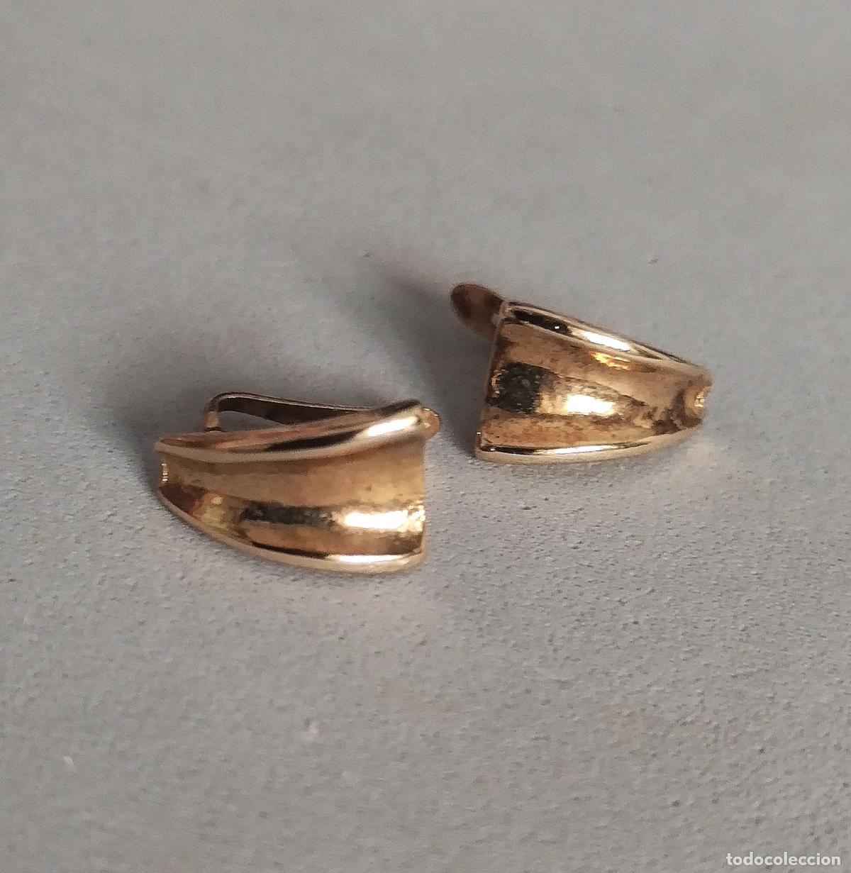 Joyeria: Pendientes de plata de ley con ba&ntilde;o de oro, cierre de pala catal&aacute;n. - Foto 4