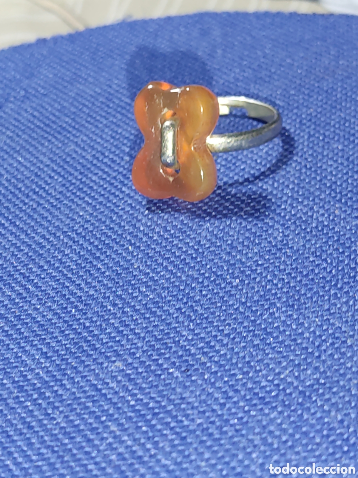 Joyeria: Anillo con hueso tallado en &aacute;gata, ajustable. - Foto 2