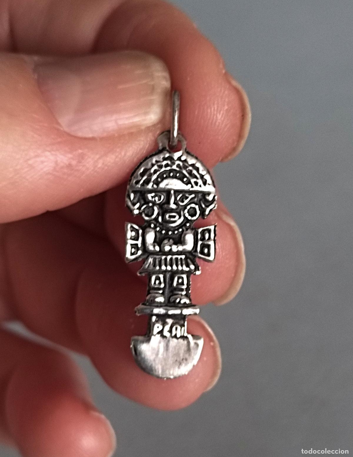 Joyeria: Colgante de plata de ley Inca.