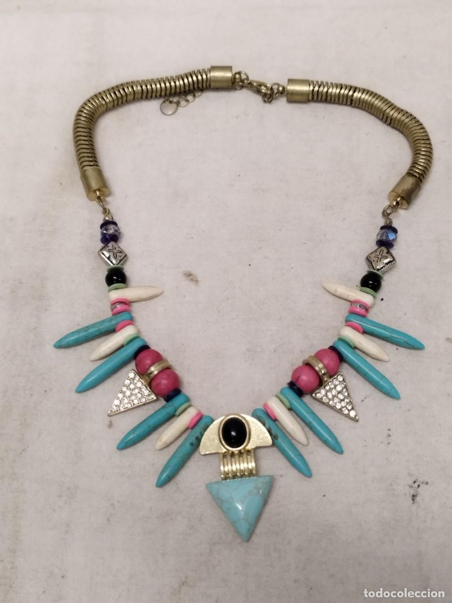Joalharia: Collar vintage de inspiraci&oacute;n &eacute;tnica. Estilo azteca del suroeste. Cuentas con pinchos.