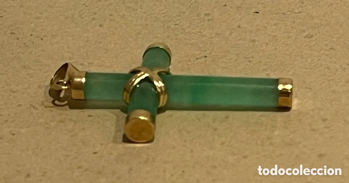 Joyeria: CRUZ DE JADE Y ORO DE 14 KILATES - Foto 3