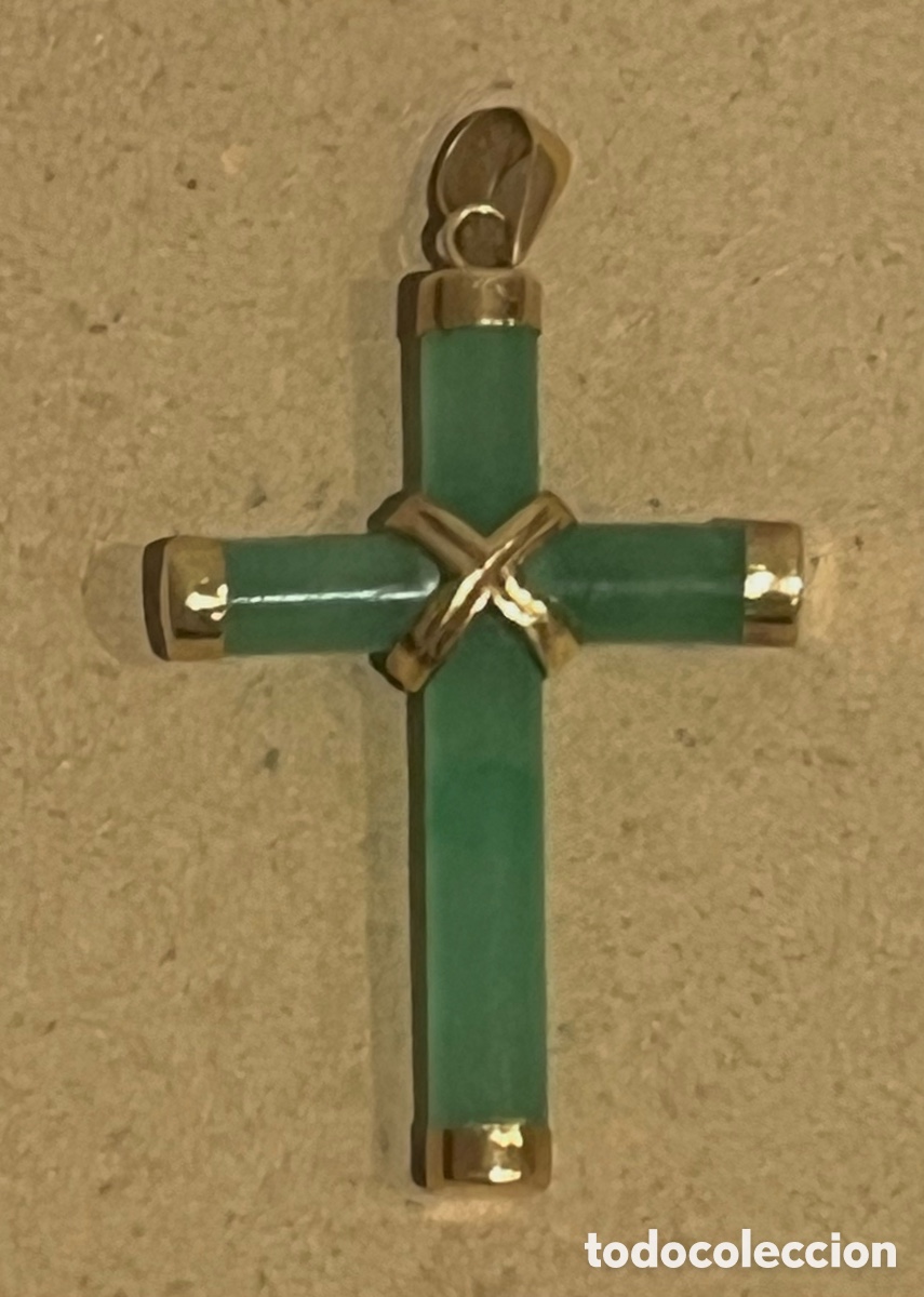 Joyeria: CRUZ DE JADE Y ORO DE 14 KILATES - Foto 4