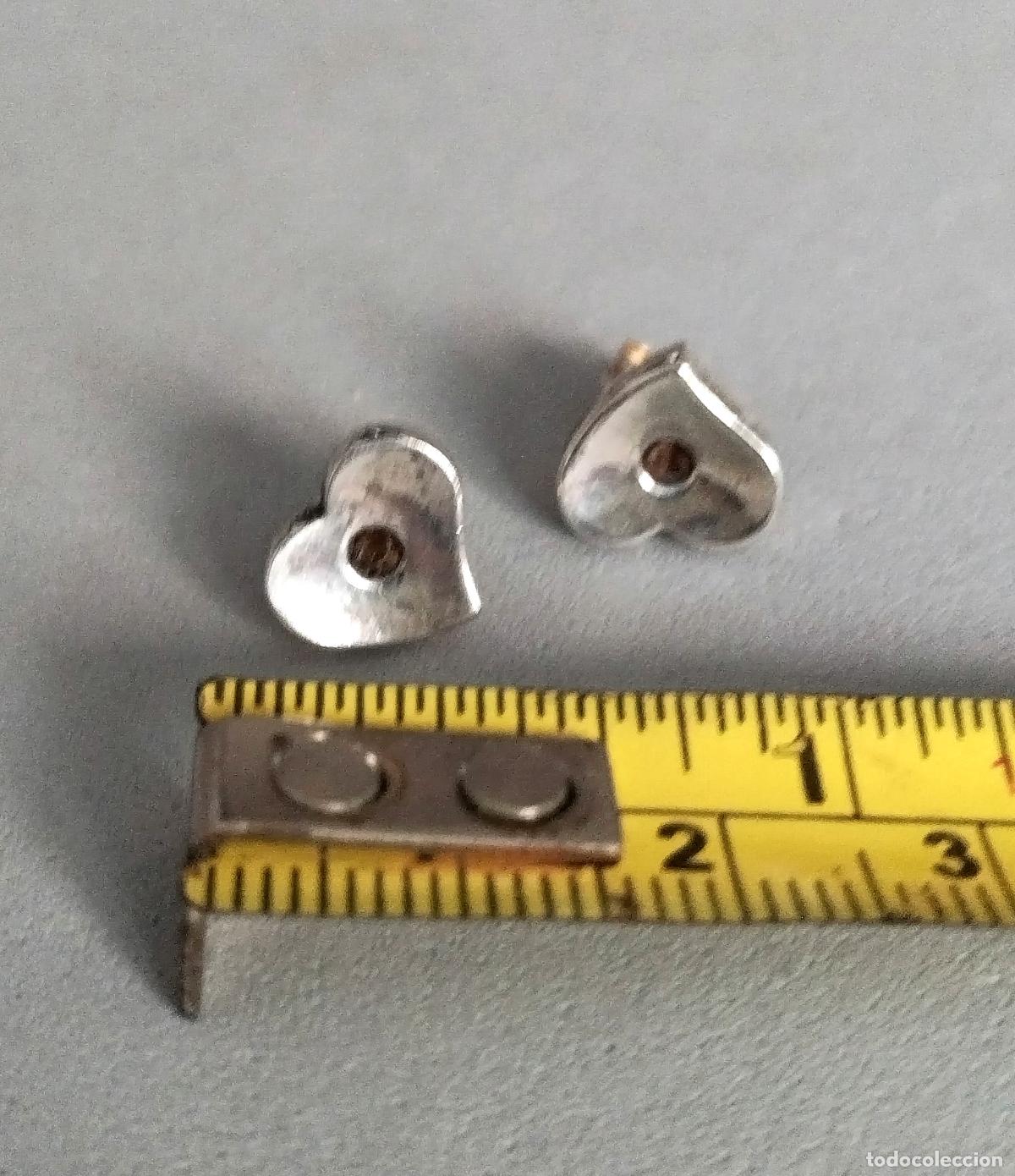 Joyeria: Pendientes de plata de ley forma coraz&oacute;n. - Foto 2