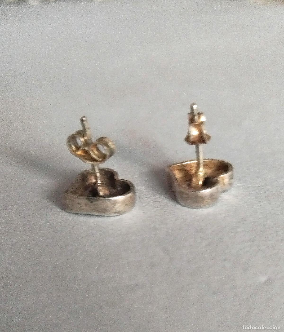 Joyeria: Pendientes de plata de ley forma coraz&oacute;n. - Foto 3