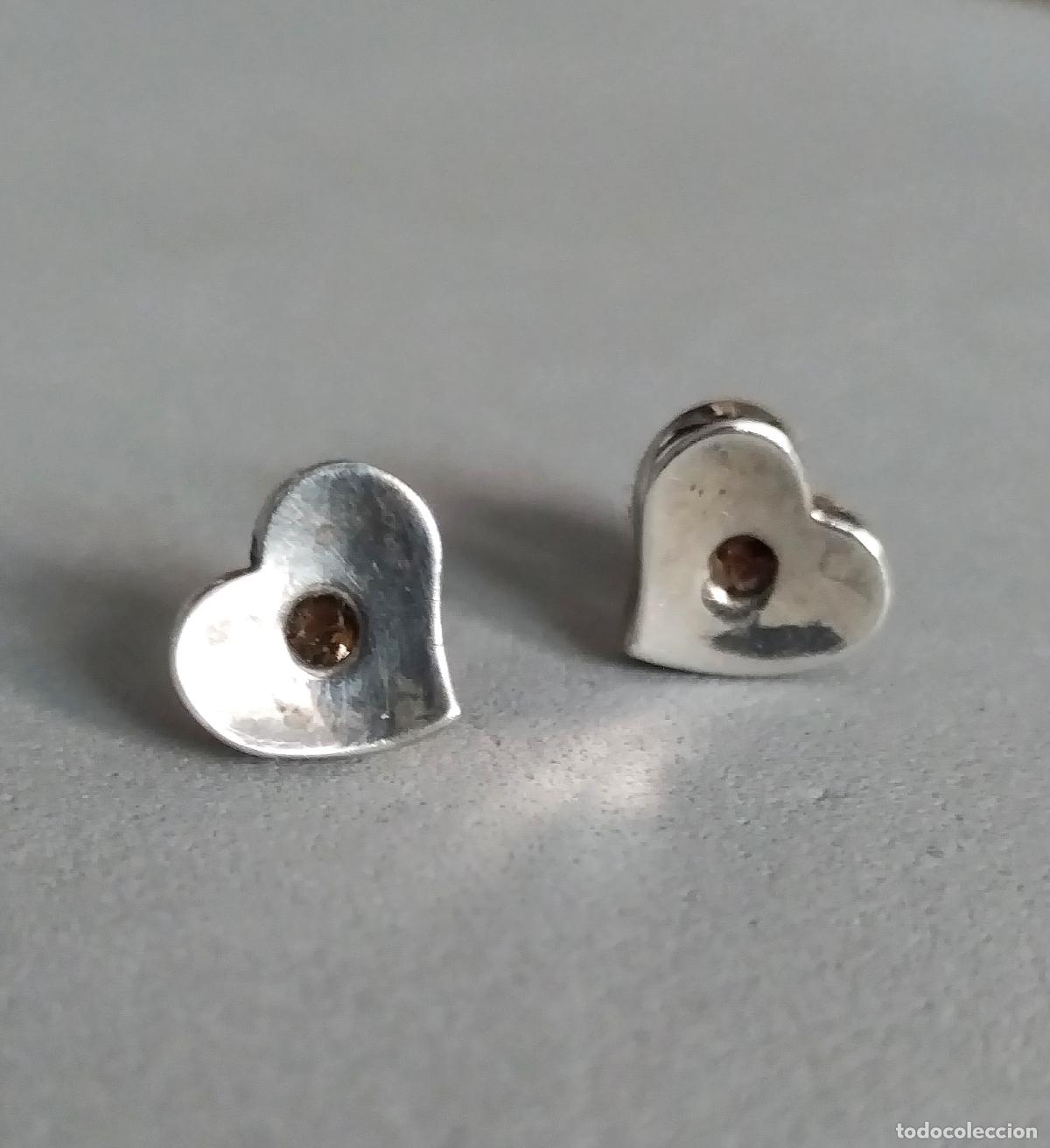 Joyeria: Pendientes de plata de ley forma coraz&oacute;n. - Foto 4
